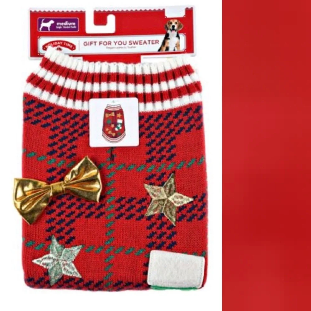 Bundle 3 Holiday Time Dog Sweater-1 Small 2 Medium